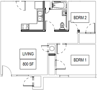2 Bedroom / 1 Bath
